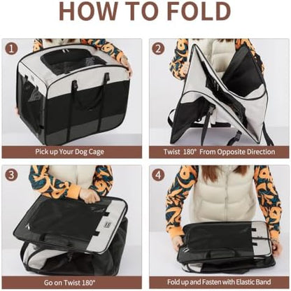DONORO Dog Kennels and Crates for Medium Dogs, Portable Pop Up Indoor Pet Cage with Sturdy Wire Frame, Collapsible Travel Crate Soft Sided Cat Bag Escape Proof (Gray, 28.0" L x 18.0" W x 22.0" H) - Image 3