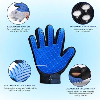 Pet Grooming Set with Dog Washing Gloves for Bathing, Dog Bath Brush and Silicone Dog Toothbrush, Pet Grooming Gloves for Dogs, Cats and Horses with 185 Silicone Tips - Image 3