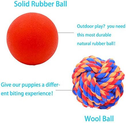 Volacopets Puppy Balls - Pack with Different Functions & Teething Toys for Small Dogs, Squeaky Dog Balls, Rubber Chew Toys for Enrichment - Image 5