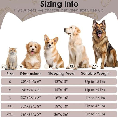 Dog Beds Large Sized Dog and Cats, 32in Pet Beds for Large Pet (Brown) - Image 2