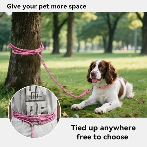 Long Dog Training Leash，Heavy Duty Reflective Rope Lead for Small Medium Large Dogs ，6FT 10FT 15FT 30FT 50FT for Training, Walking, Backyard, Camping - Image 2