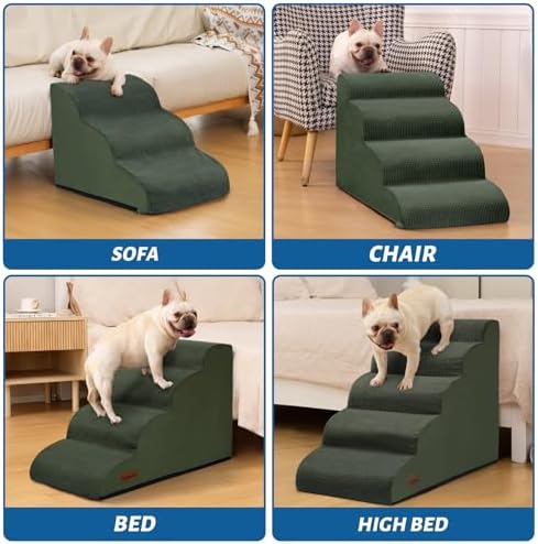 Aodisman Dog Steps for Bed or Couch,4-Step Pet Stairs Ramp for Small Dogs - Image 3