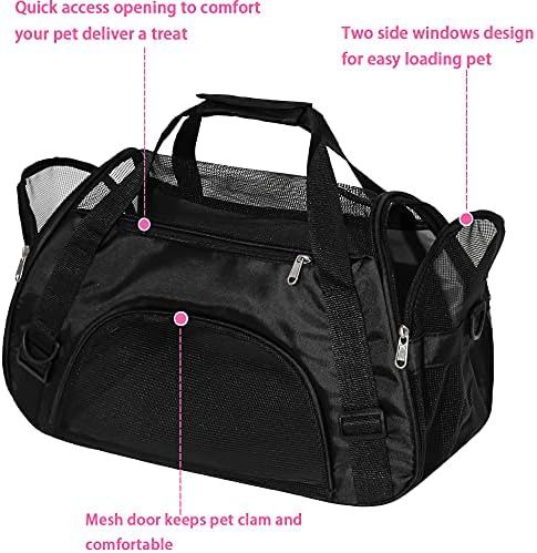 MuchL Pet Carrier Soft-Sided Carriers for Cat Carriers Dog Carrier for Small Medium Cats Dogs Puppies Pet Carrier Airline Approved Cat Dog Pet Travel Carrier (Medium,Black) - Image 5