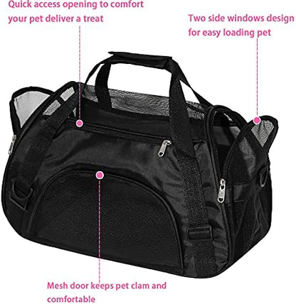MuchL Pet Carrier Soft-Sided Carriers for Cat Carriers Dog Carrier for Small Medium Cats Dogs Puppies Pet Carrier Airline Approved Cat Dog Pet Travel Carrier (Medium,Black) - Image 5
