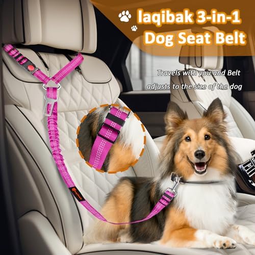 Laqibak Removable Dog Seat Belt Harness for Car, 3 in 1 Pet Seatbelt Leash - Image 2