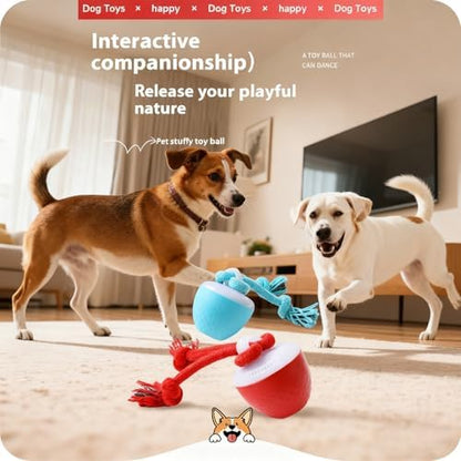 Interactive Dog Ball Toy with Birdsong & Rope, Automatic Moving Dog Toy - Image 2