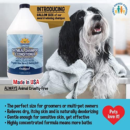 Bodhi Dog Natural Oatmeal Dog Shampoo & Conditioner - Hypoallergenic Formula - Naturally Deodorize Dogs, Cats & Pets - Moisturizes Dry, Itchy & Sensitive Skin - Made in USA (1 Gallon) - Image 2