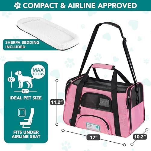 PetAmi Airline Approved Pet Carrier for Cats & Small Dogs, Small, Pink - Image 2