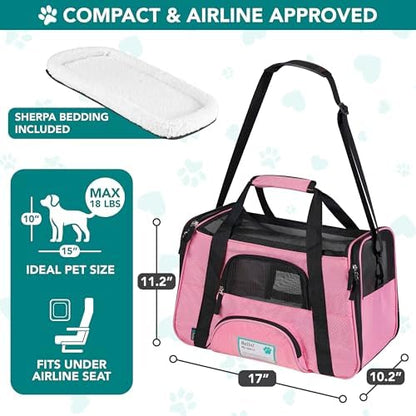 PetAmi Airline Approved Pet Carrier for Cats & Small Dogs, Small, Pink - Image 2
