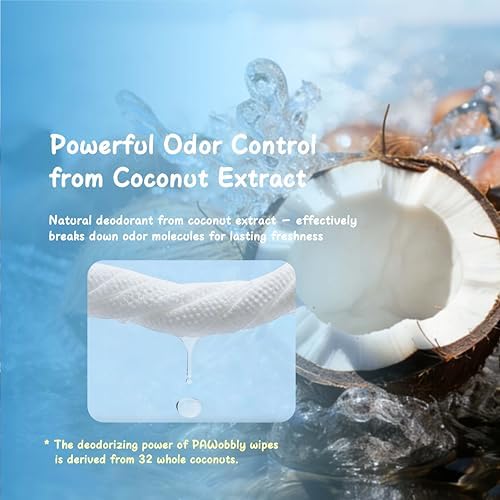 Pet Wipes for Dogs and Cats, Deodorizing Dog Cleaning Wipes with Coconut Extract, Extra Thick Hypoallergenic Dog Wipes for Paws and Butt Ears Eyes Coats, 100 Count - Image 6