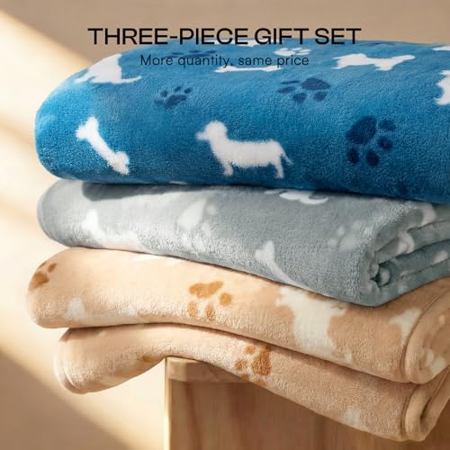 Luciphia Dog Blanket 3 Pack, Soft Cozy Fleece Throw for Puppy Cat,41"x31" - Image 4
