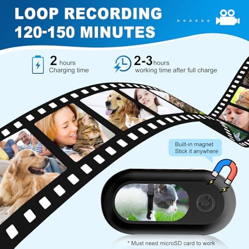 1080P Cat Camera Collar - Wireless Mini Sport Cam with Video Recording, Small Action Camera for Pet Supplies, Indoor/Outdoor Body Cam for Cats（Black Standard） - Image 6