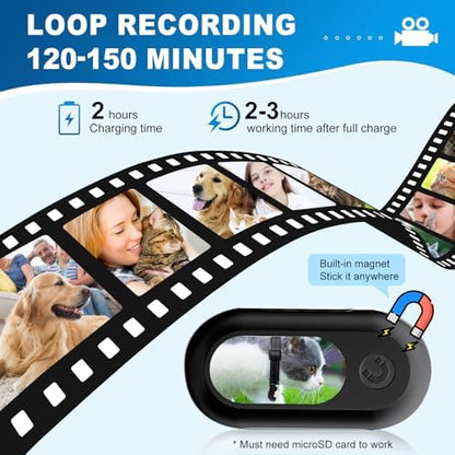 1080P Cat Camera Collar - Wireless Mini Sport Cam with Video Recording, Small Action Camera for Pet Supplies, Indoor/Outdoor Body Cam for Cats（Black Standard） - Image 6