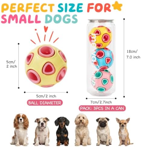 MewaJump Dog Chew Toys, Rubber Dog Balls Fetch Ball for Puppies Small Dogs 3 Pack - Image 6