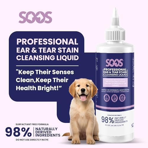 SOOS Pet Natural Ear and Eye Stain Cleansing Liquid for Dog & Cat - Cleaning Your Pets Ears and Eyes - 120ml - Image 2