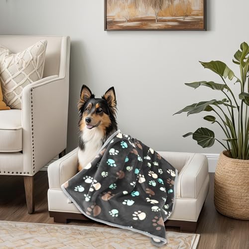 Tegeme 12 Pcs Puppy Blanket for Cat, 41 X 30 Inch Gray - Image 6