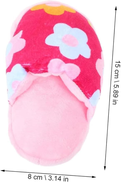 Durable Chew-Resistant Dog Toys with Interactive Squeaker - Double-Layer Oxford Fabric Plush Pet Chew Toys for Aggressive Chewers, Machine Washable (Slipper Design, Multicolor)