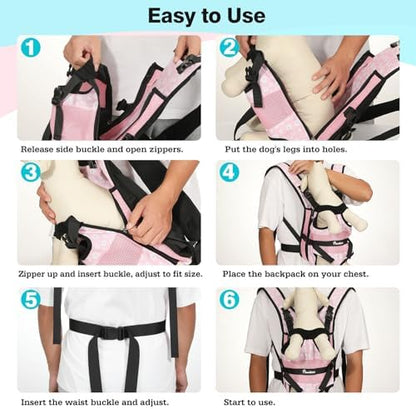 Pawaboo Pet Front Carrier Backpacks for Small Medium Dogs - Image 3