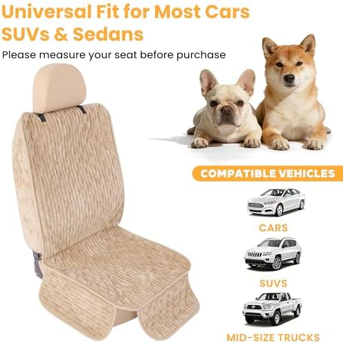Dog Car Seat Cover, Waterproof Non-Slip Pet Mat, LightCoffee Front Seat - Image 3