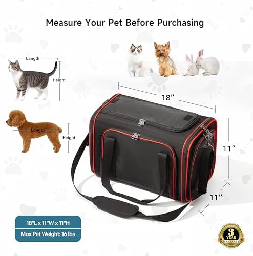 EliteField Soft-Sided Pet Carrier for Cats & Small Dogs (3-Year Warranty) - Image 6