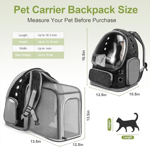 Cawypety Expandable Cat Backpack Large Space Cat Bubble Backpack Carrier - Image 2