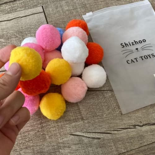 Premium Soft Pom Pom Balls for Kittens - Lightweight, Interactive, Assorted Colors - Plush Toy Balls for Kitten Training and Play - Pet Products for Cats (1.6 Inches 20 Balls) - Image 7