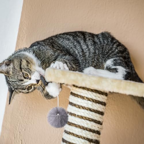 Simgoing Natural Rabbit Fur Cat Tree Ball Replacement Parts, Gray - Image 5