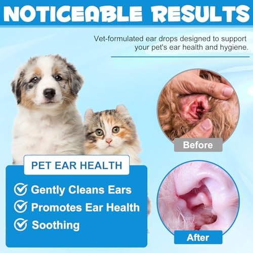 Dog Ear Infection Treatment, Cat & Dog Ear Cleaner for Itchy Relief, Antiseptic,Waxing,Cleansing, Ear Mite Treatment for Dog Cats, Yeast Ears Infection Treatment for Dogs, 2.02fl.oz - Image 5
