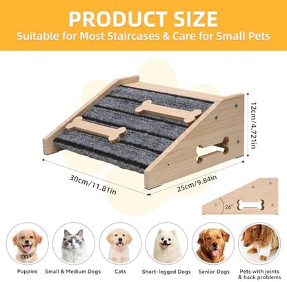 Dog Ramp for Stairs, 2-Pack Wooden Stair Wedge for Dogs - Image 2
