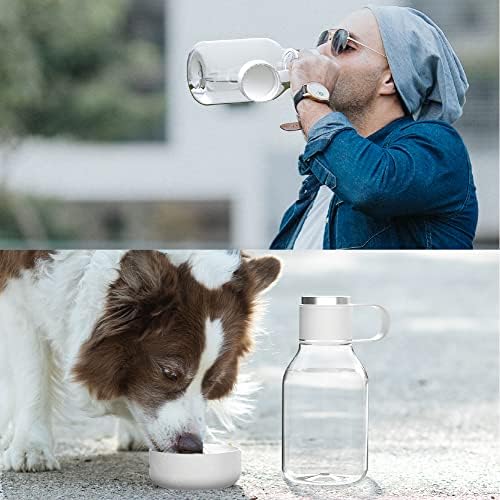 Asobu Buddy Bottle a Stainless Steel Insulated Water Bottle for with Removable Dog Water Bowl and Dog Food and Treat Storage Bowl (White, Tritan 50 oz Water Bottle with Bowl) - Image 6
