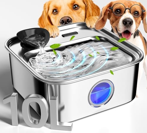 oneisall 10L/2.6Gal Dog Water Fountain for Large Dogs (with 2 Filters) by oneisall