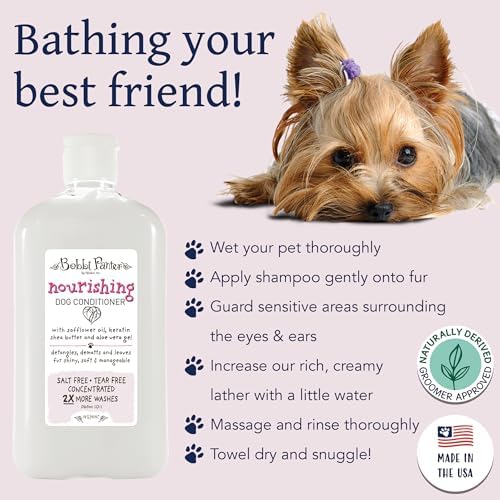 Bobbi Panter Nourishing Dog Conditioner Safflower Oil, Keratin, Shea Butter & Aloe Vera – Detangling Natural Formula for Soft, Smooth & Manageable Coat, 10:1 Concentrate, Made in USA, 14 oz - Image 6