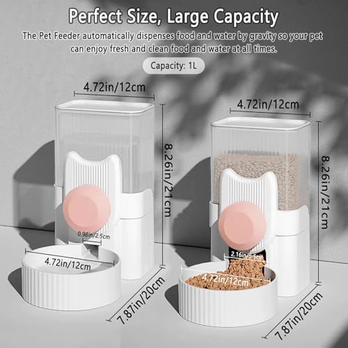 kathson Rabbit Feeder for Cage,Bunny Water Bottle,Pet Food Dispenser,Pink - Image 2