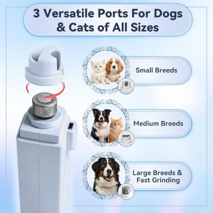 2-in-1 Quiet Electric Pet Nail Clipper & Grinder with Light for Dogs Cats (Blue) Dual LED Lights,3-Speed Grinder,Nail Clipping Splash Guard,Type-C Rechargeable,Quiet Design for Anxious Dogs & Cats - Image 6
