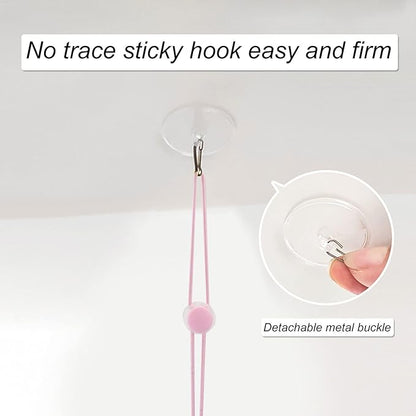 WishLotus Interactive Cat Toys, 2 PCS Retractable Hanging Door Self-Playing Cat Feather Toy, Soft and Cute Caterpillar Cat Toy with String, Sticky Hook and Bell for Cat Playing and Killing Time (A)