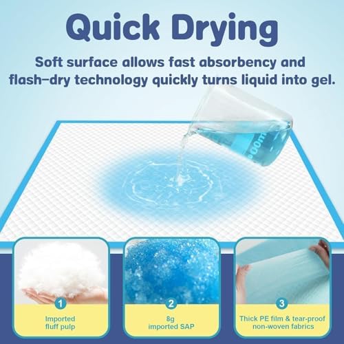 10 Count Dog Cat Puppy Pee Pads,24"x36" Super Absorbent Puppy Pads Leakproof Quick-Dry Disposable Pet Pads for Puppies, Dogs Cats Indoor, Outdoor, Housebreaking Use - Image 3