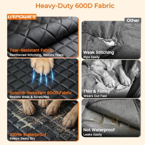 URPOWER XL Dog Seat Cover for Full-Size Truck Back Seat, Waterproof Hammock - Image 3