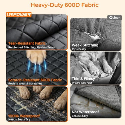URPOWER XL Dog Seat Cover for Full-Size Truck Back Seat, Waterproof Hammock - Image 3
