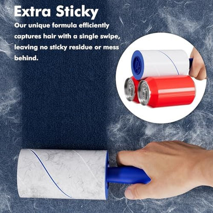 1200 Sheets Lint Roller with 6 Upgraded Handles (6 Rollers + 6 Refill), Mage Value Set Sticky Lint Rollers for Pet Hair, Portable Pet Hair Remover for Clothes, Furniture, Carpet, Dog and Cat - Image 2