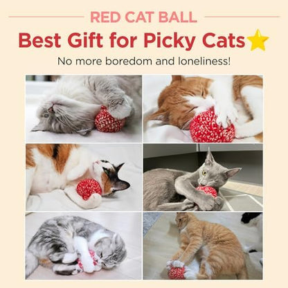 JAYU PET Red Cat Ball, 2.7 inch - Image 3