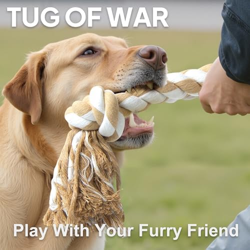 PetiFine Dog Rope Toys for Large/Medium Dogs,Natural Cotton Tug of War Toys - Image 2