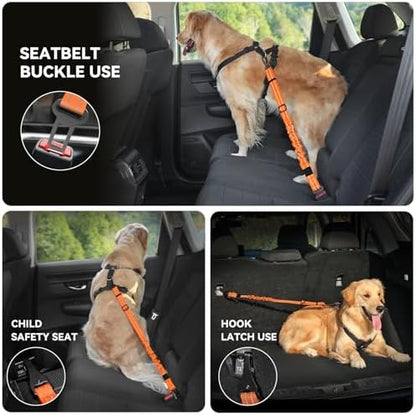 Pawaboo Dog Seat Belt Harness for Car, Seatbelt Harness with 2 in 1 Buckle - Image 4