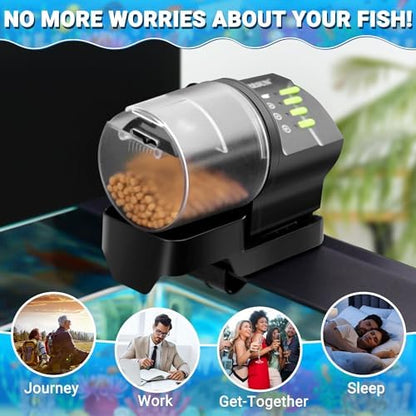 Ycozy Automatic Fish Feeder for Aquarium Auto Food Dispenser with Timer for Small Tank, Aquariums - Battery/Plug-in Powered Feeders for Goldfish/Koi/Turtle, Resun AF2020 - Image 6