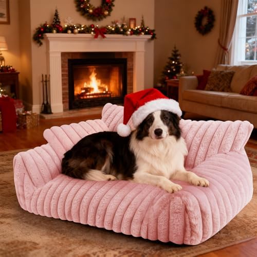 Cute Dog Couch for Medium Large Dogs,Dog Cat Couch Sofa,Dog Bed,L,Pink by Unknown