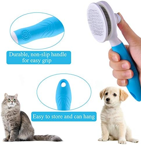 Cat Brush for Shedding, Self Cleaning Slicker Brush - Skin Friendly Deshedding Grooming Tool for Dogs Cats Rabbit Massage Removes Loose Undercoat - Image 5