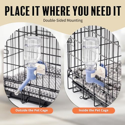 Choco Nose Patented No-Drip Dog Water Bottle/Feeder for Dogs/Cats and Other Small-Medium Sized Animals - for Cages, Crates or Wall Mount. 10.2 Oz. Mess Free Leak-Proof Nozzle 16mm, Blue (C590) - Image 7