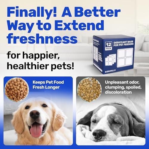 [12 Pack] Desiccant Bag for Petlibro Pet Feeder - Six-Month Supply Keeps Dog Food & Cat Food Dry + Fresh - Removes Moisture & Odors for Automatic Pet Feeders - Made from Silica, Carbon & Deoxidizer - Image 2