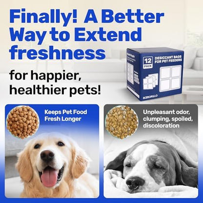 [12 Pack] Desiccant Bag for Petlibro Pet Feeder - Six-Month Supply Keeps Dog Food & Cat Food Dry + Fresh - Removes Moisture & Odors for Automatic Pet Feeders - Made from Silica, Carbon & Deoxidizer - Image 2