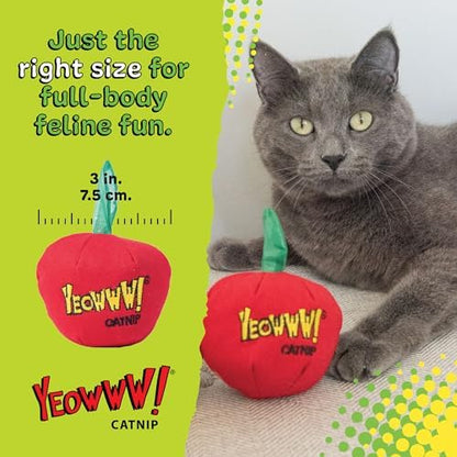 Yeowww! Catnip Apple Cat Toy - 4 in toy for cats with Crinkly Leaf, 100% Stuffed with Premium Organically Grown Catnip, Made in USA - Image 5