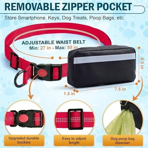 Hands Free Dog Leash with Waist Belt and Bungee for Walking - Image 5